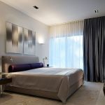 Le design de la chambre en nuances de gris