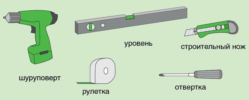 Un ensemble d'outils pour installer un store à rouleau