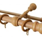 Tringle à rideau double en bois pour rideaux