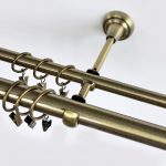 Double rail de rideau en métal pour rideaux