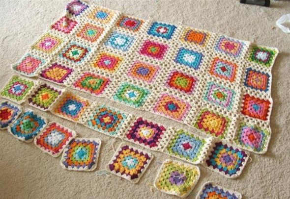 Carrés au crochet
