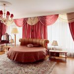 Tissu doux lambrequin de couleur rouge-marron