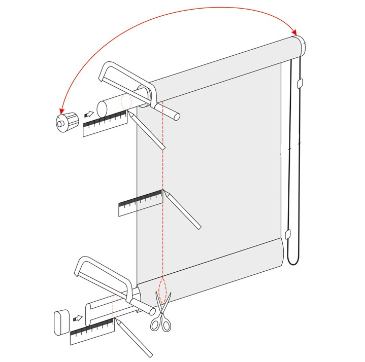 Schema di taglio della tenda per la larghezza della finestra