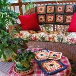 Couvre-lit de maniques dans la technique du patchwork