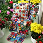 Couvre-lit, oreiller et support en patchwork