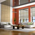 Cortinas de cascada romanas translúcidas para una gran sala de estar
