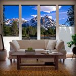 Stores enrouleurs avec impression de photos dans le salon