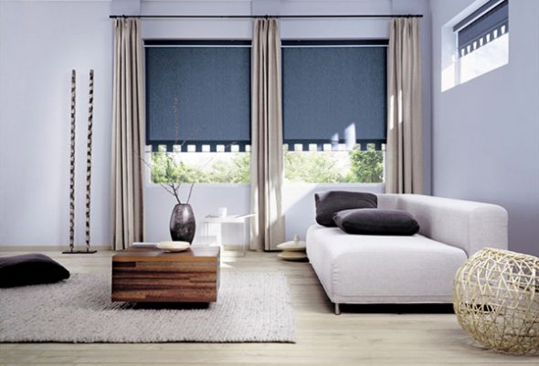 The combination of roller blinds and traditional