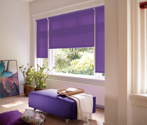 Rideaux de tissu roulé