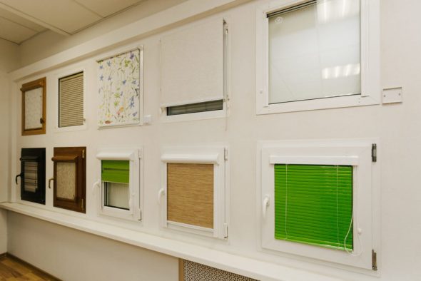 Assortment of fabric roller blinds
