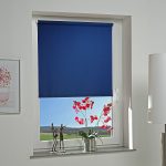 Blue rolshtora for single plastic window