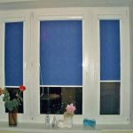 Modern blue blinds in the kitchen