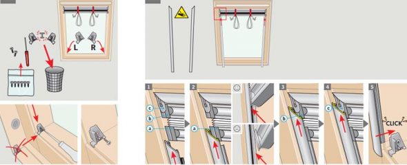 Curtain installation with hooks