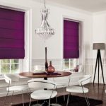 Rideaux romains de flûte lumineuses dans un salon lumineux