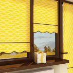 Yellow blinds on the balcony door