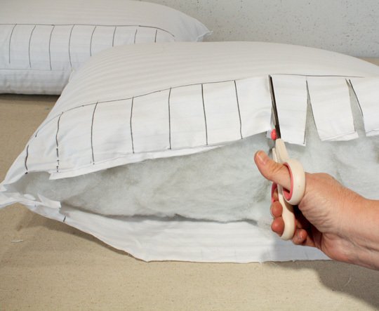 coussin à faire soi-même découpes au sol taie d'oreiller euro