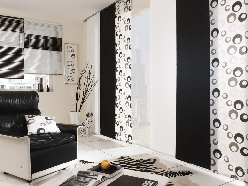 Rideaux japonais en lin noir