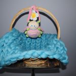 Couverture pour enfants en laine mérinos bleue