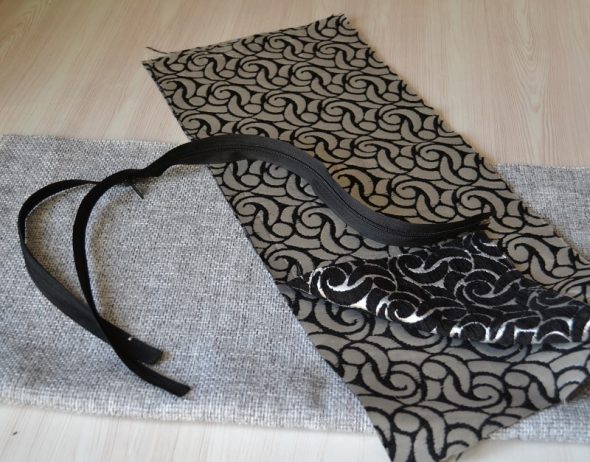 Tissu et fermeture à glissière pour oreiller