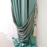 Rideau turquoise chic avec ramassage