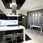 Cuisine-salle à manger dans un style moderne