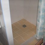Fabric shower curtain shower