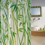 The image of bamboo on PVC curtain