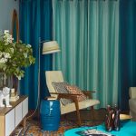 Plateau de table bleu