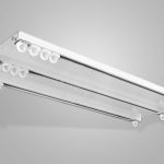 Three-row aluminum curtain rail for mounting on the ceiling