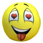 Coussin rond anti-stress en forme de smiley