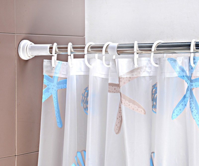 Light curtain on the sliding cornice in the shower