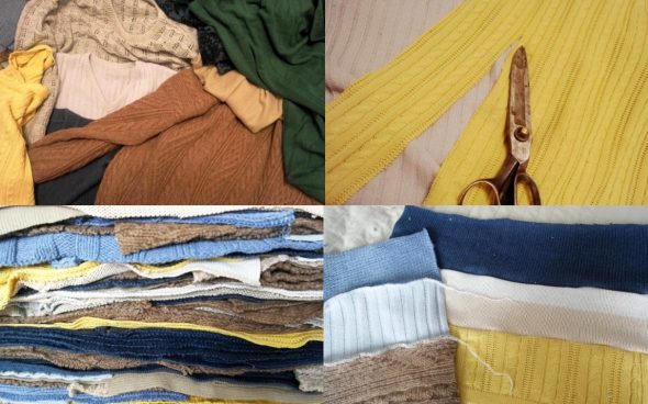 Couper des lanières, coudre des rectangles