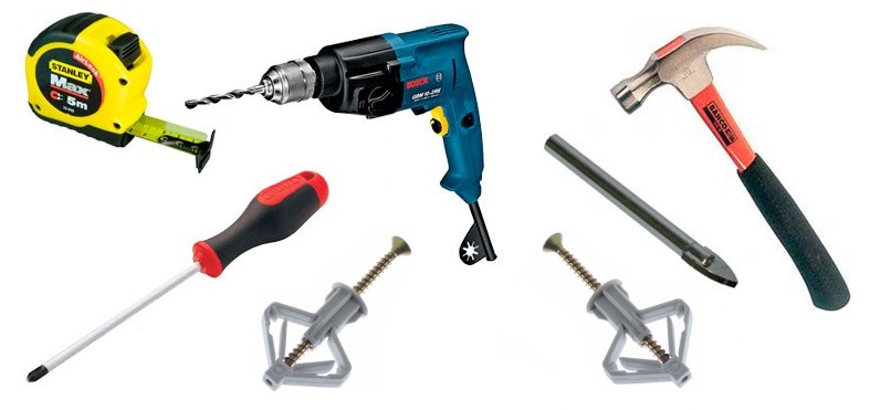 Tools for mounting the curtain rail