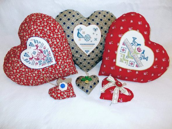 Oreillers en forme de coeur