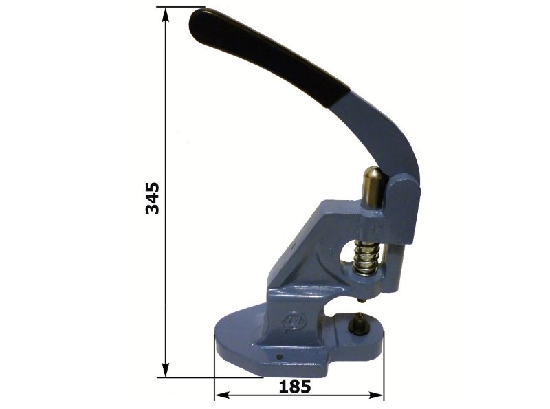 Dimensions of hand press for mounting eyelets