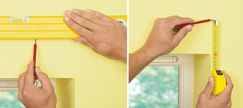 Marking the wall for mounting aluminum eaves