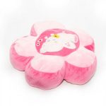 Coussin rose avec hippopotame en velours