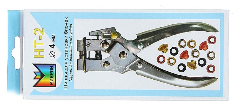Emballage avec une pince Micron NT-2 pour installer blochek