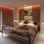 Highlighting the ceiling with niches for curtains