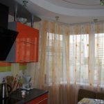 Curtains on the attached loggia in the panel house