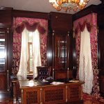 Curtains in the classic interior of the living room