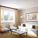 Striped wallpaper in the living room design