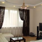 Black curtains of translucent fabric