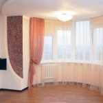 Light transparent fabric on the bay window