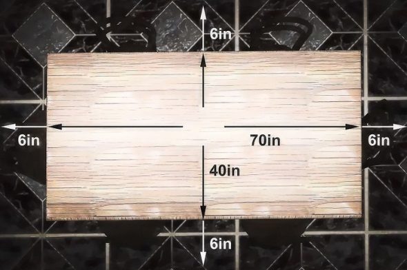 Table rectangulaire avec tailles