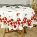 Nappe avec coquelicots pour la table forme ronde