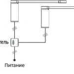แผนภาพการเดินสายไฟของสองขั้วต่อหนึ่งสวิตช์