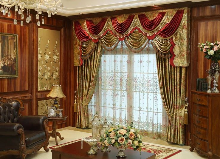 Décor de fenêtre de salon baroque