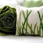 Oreiller en tissu dense vert