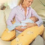 Coussin d'allaitement jaune